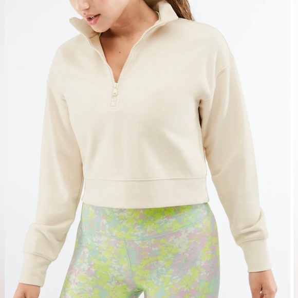 Fabletics crop top half zip-up sweater - Picture 1 of 4